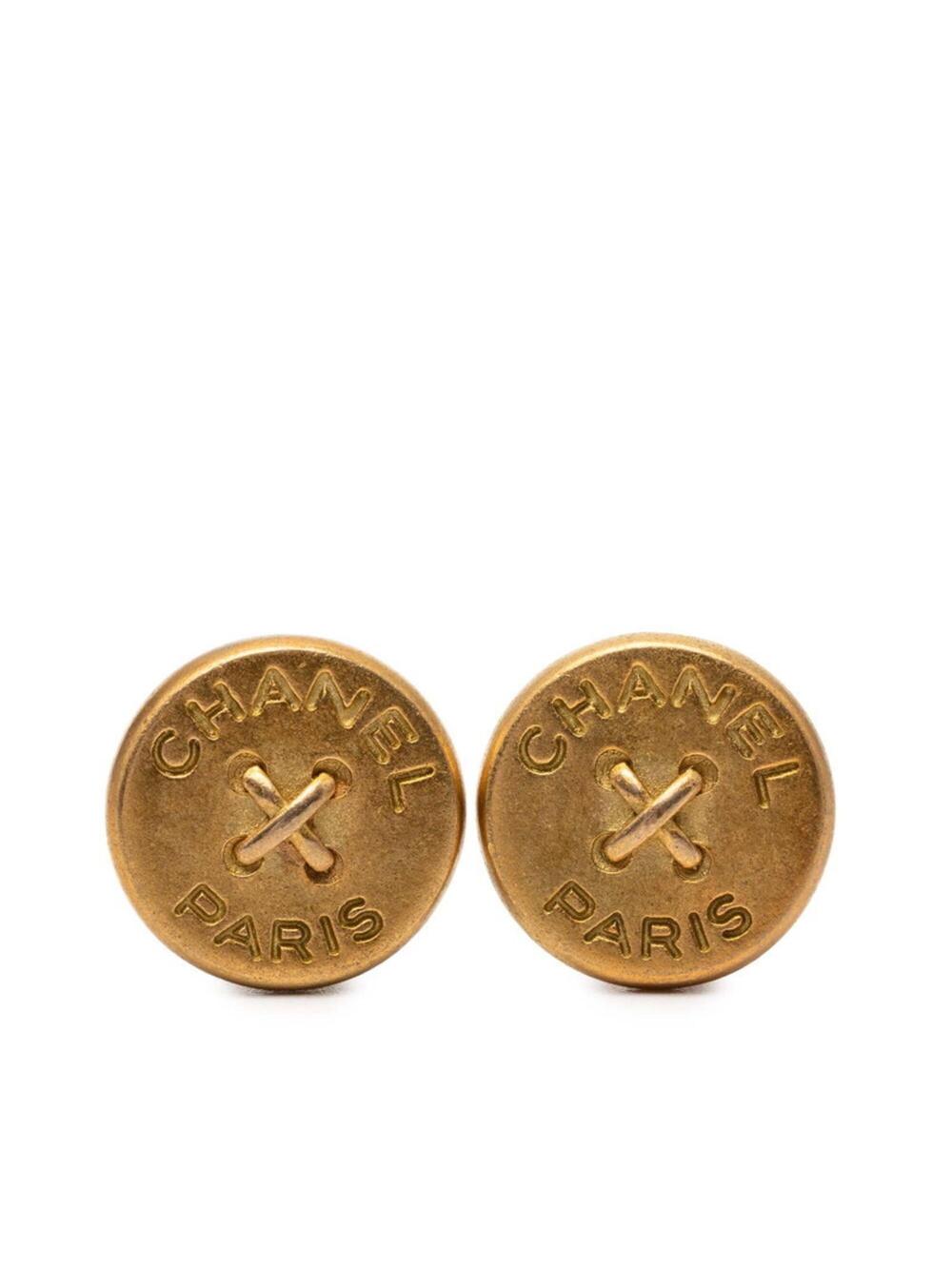 Chanel Earrings Logo Gold-Tone Metal #250190C57B